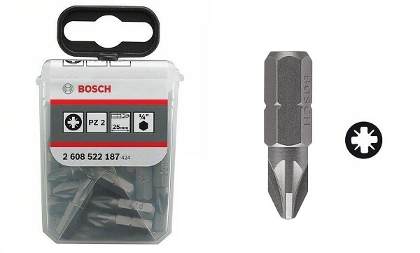 Bosch Šroubovací bit Extra-Hart PZ2, 25 ks v sadě Tic Tac box: